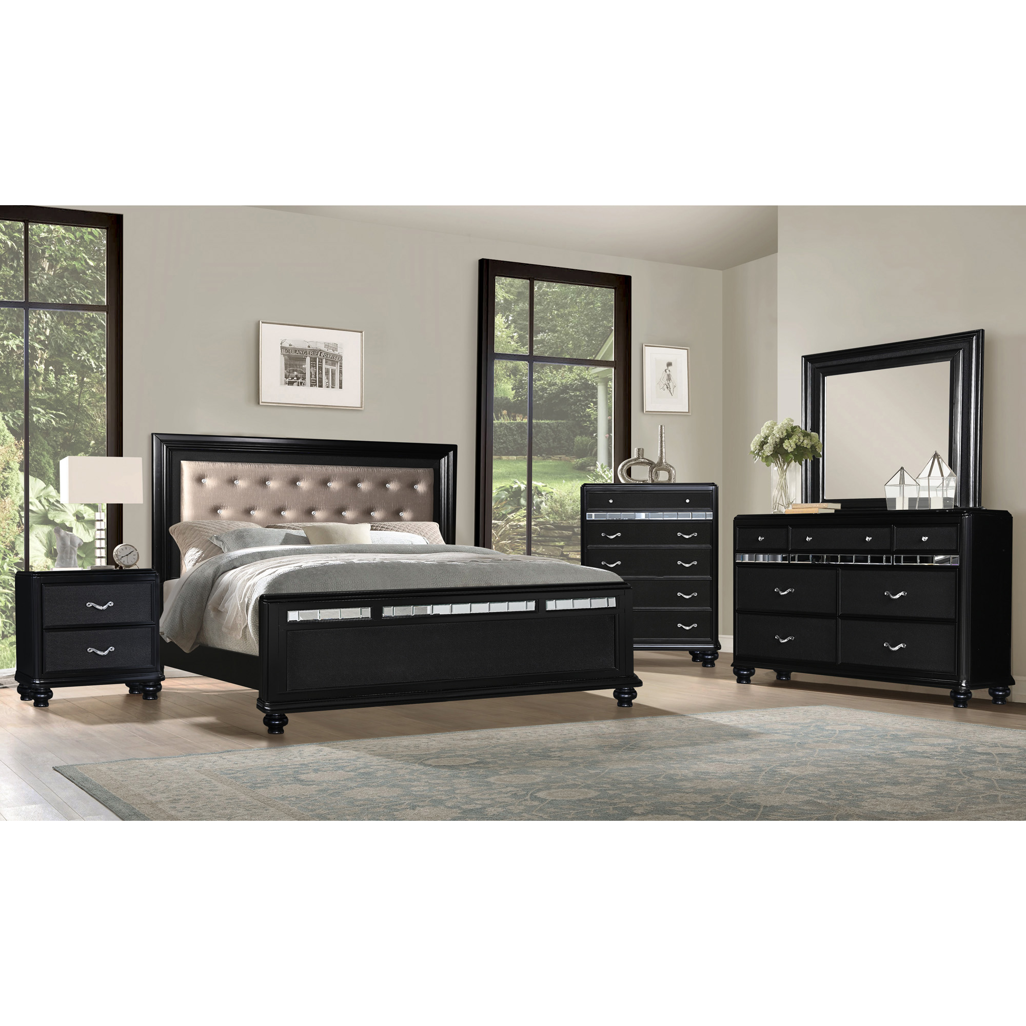 Xan Standard 4 Piece Bedroom Set intended for Gray Bedroom Furniture Sets - Awesome Decors